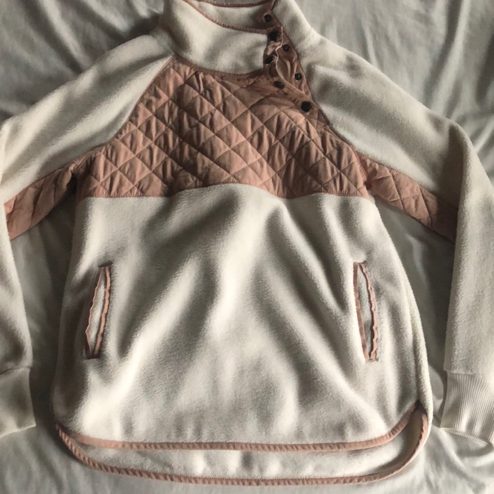 White and tan long sleeve